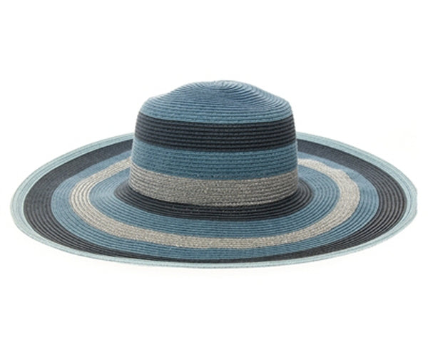 A284-WIDE BRIM HATS - METALLIC STRIPES