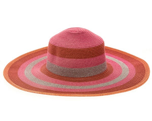 A284-WIDE BRIM HATS - METALLIC STRIPES