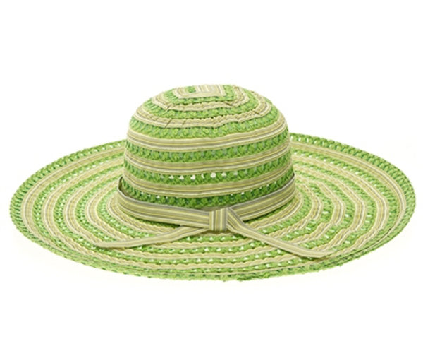 A300-STRIPED RIBBON & TOYO SUN HAT