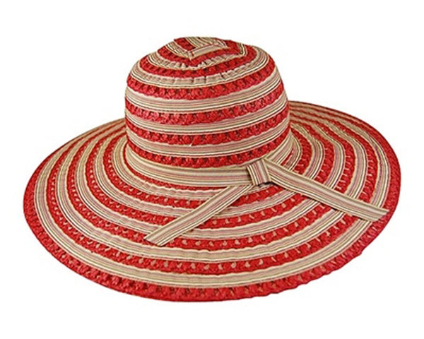 A300-STRIPED RIBBON & TOYO SUN HAT