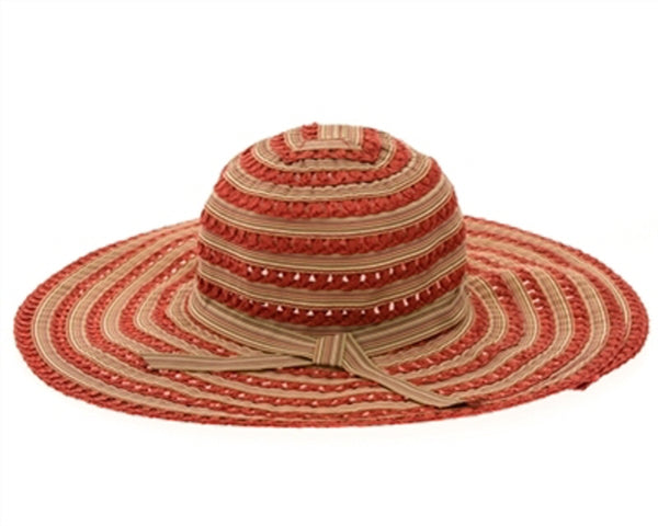 A300-STRIPED RIBBON & TOYO SUN HAT