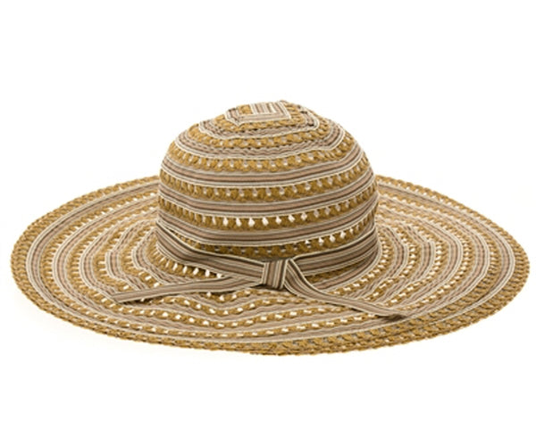 A300-STRIPED RIBBON & TOYO SUN HAT