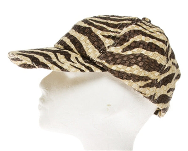 A691-TIGER STRIPE STRAW BASEBALL CAP