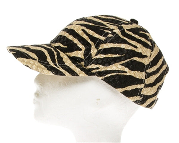 A691-TIGER STRIPE STRAW BASEBALL CAP