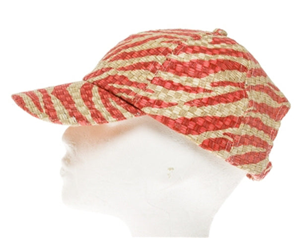 A691-TIGER STRIPE STRAW BASEBALL CAP