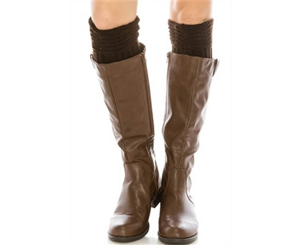 A057-KNIT BOOT CUFFS W/ SCALLOP TOP (1 PAIR)