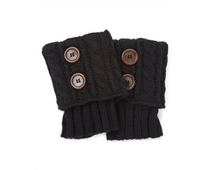 A054-CABLE KNIT BUTTON BOOT CUFFS (1 PAIR)