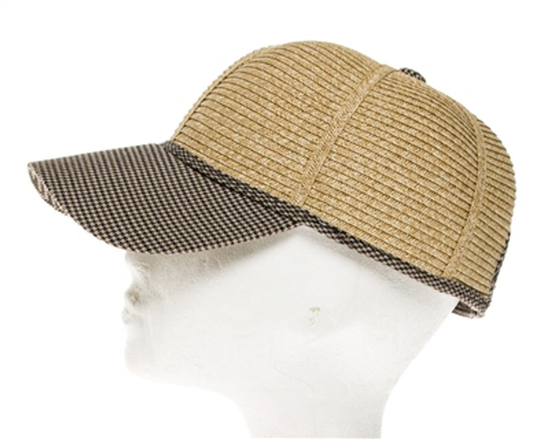 A685-STRAW & FABRIC BASEBALL CAP