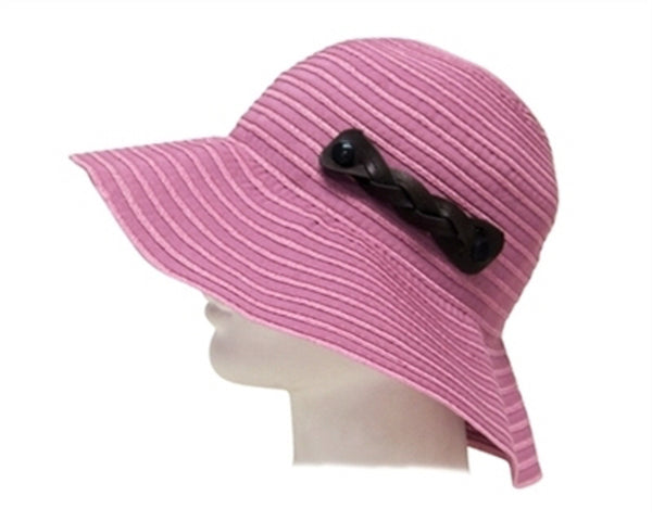 A361-PACKABLE RIBBON SUN HAT WITH SNAP