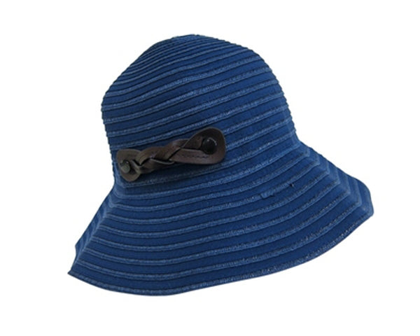 A361-PACKABLE RIBBON SUN HAT WITH SNAP