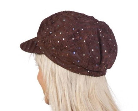 A683-PATTERNED SEQUIN NEWSBOY