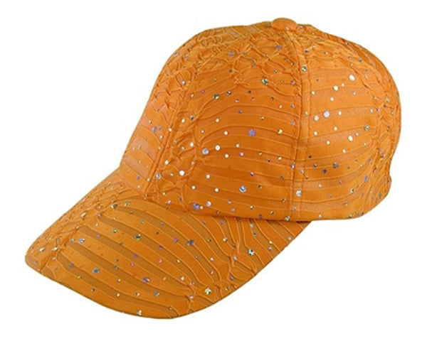 A684-PATTERNED SEQUIN BASEBALL CAP