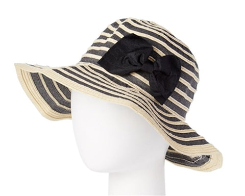 A645-PACKABLE RIBBON SUN HAT WITH BOW SNAP