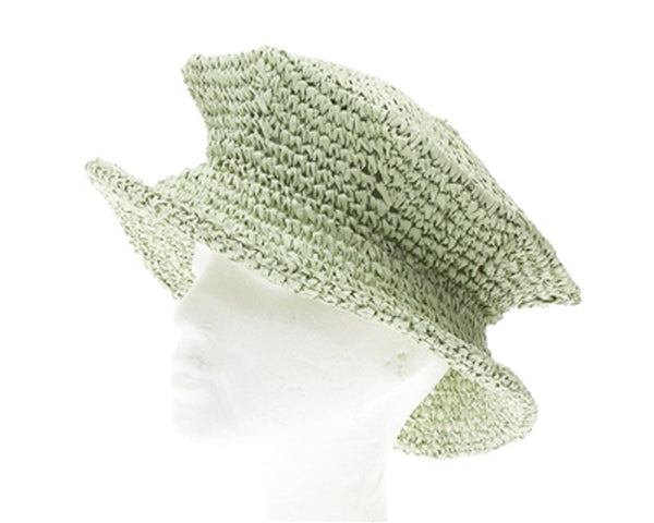 A413-STRAW CROCHET BERET