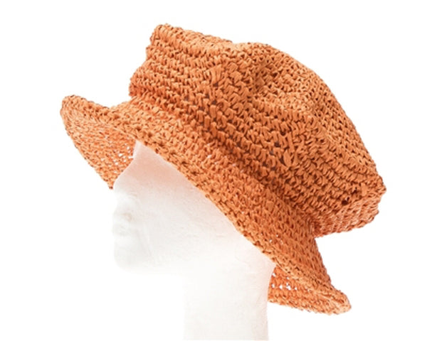 A413-STRAW CROCHET BERET