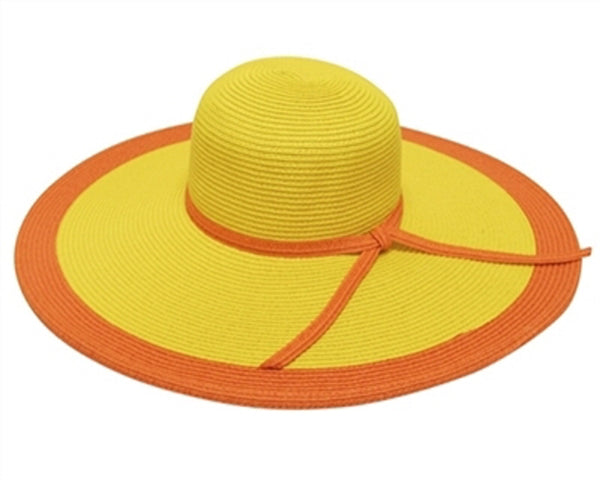 A290-OVERSIZE BRIM COLORBLOCK SUN HAT