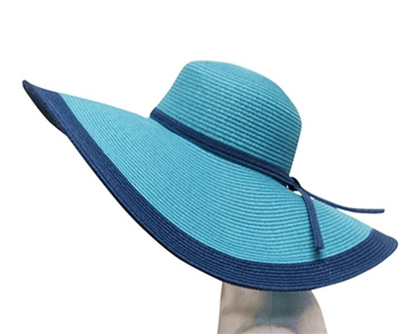 A290-OVERSIZE BRIM COLORBLOCK SUN HAT