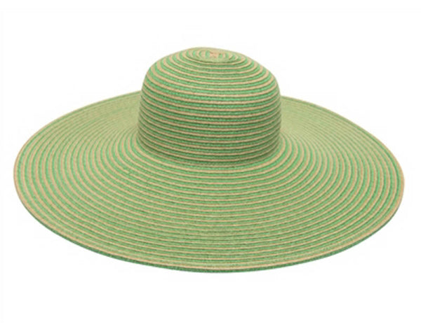 A308-EXTRA-WIDE BRIM STRIPED STRAW SUN HAT