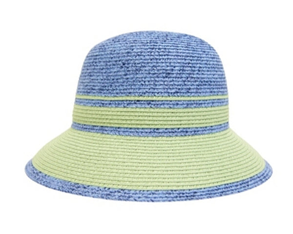 A496-2 TONE TWEED STRAW BUCKET HAT