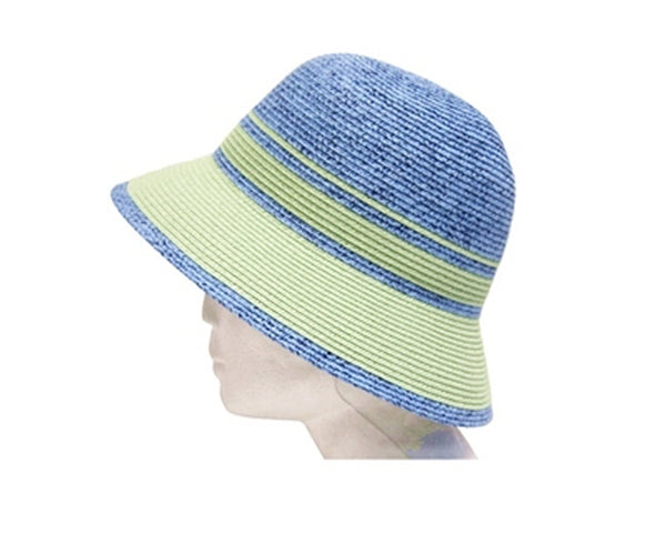 A496-2 TONE TWEED STRAW BUCKET HAT