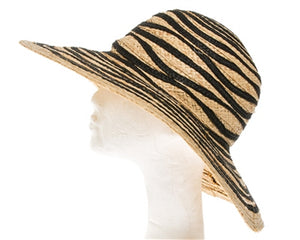 A289-RAFFIA SUN HAT WITH WAVY SQUIGGLES