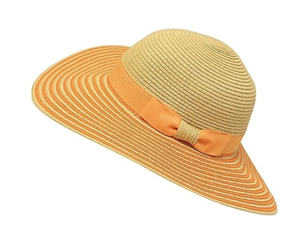 A295-STRAW SUN HATS W/ STRIPED BRIM