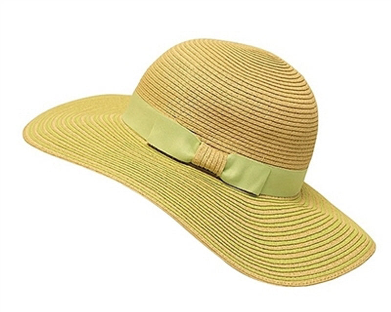 A295-STRAW SUN HATS W/ STRIPED BRIM