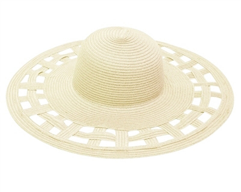 A277-WIDE BRIM SUN HAT - SQUARE CUTOUTS