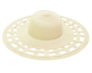 A277-WIDE BRIM SUN HAT - SQUARE CUTOUTS