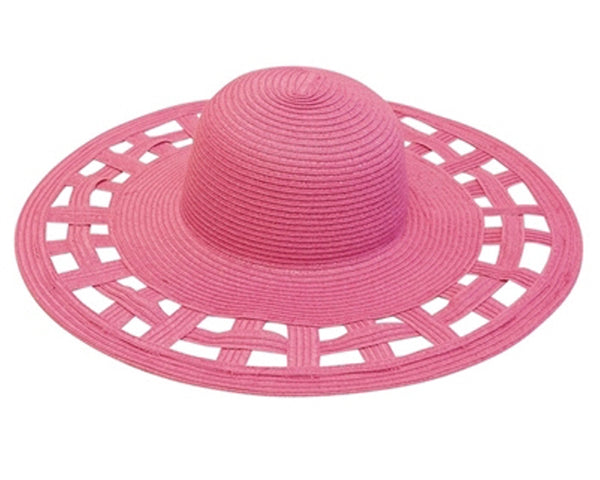 A277-WIDE BRIM SUN HAT - SQUARE CUTOUTS