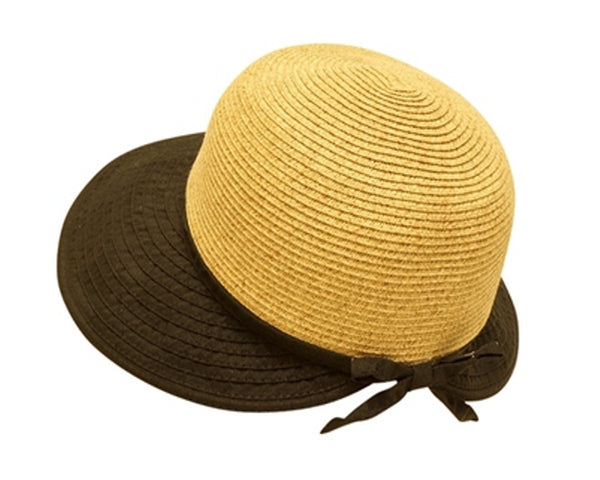 A522-BACKLESS STRAW & RIBBON HAT