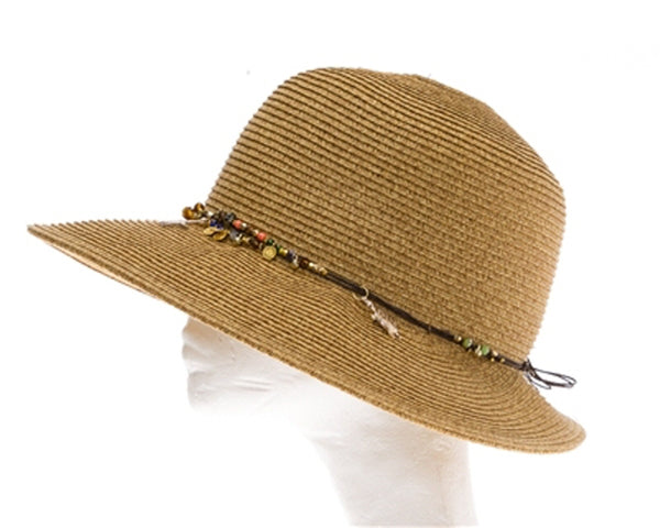 A647-LAMPSHADE HAT W/ CHARMS BAND