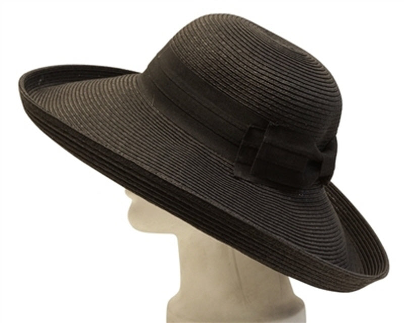 A272-OVERSIZED STRAW HAT W/ UPTURNED BRIM