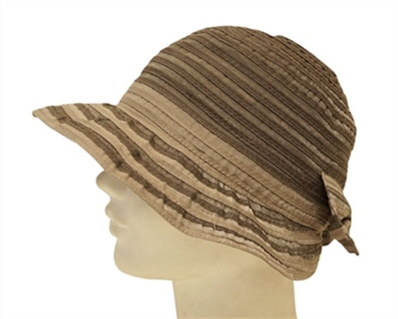 A420-KID'S ASYMMETRICAL STRIPED RIBBON CLOCHE