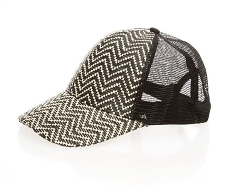 A693-ZIGZAG STRAW TRUCKER CAP