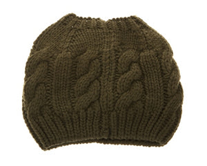 A044-MESSY BUN HAT - TWIST PATTERN