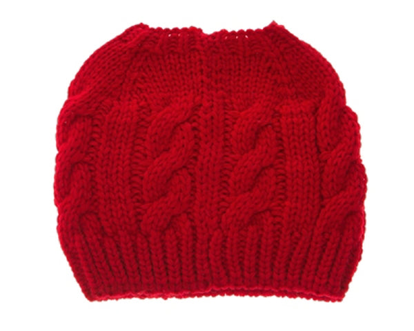 A044-MESSY BUN HAT - TWIST PATTERN