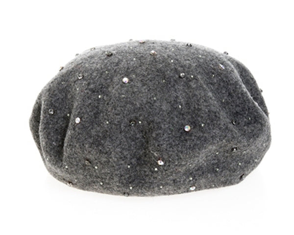 A196-RHINESTONES WOOL BERET