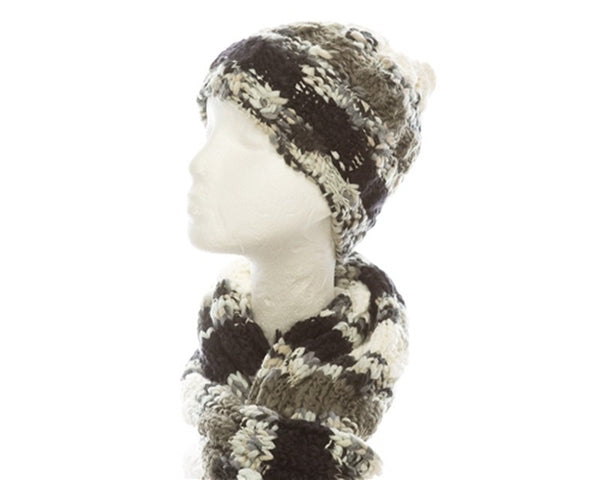 A849-CHUNKY KNIT HAT & SCARF