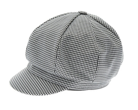 A146-KID'S HOUNDSTOOTH CABBIE CAP