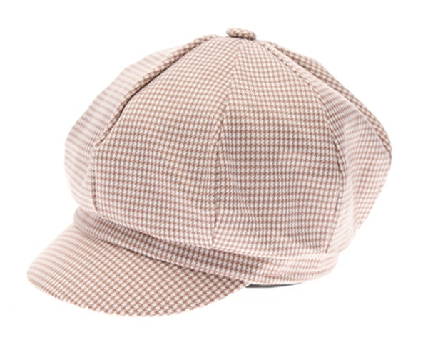 A146-KID'S HOUNDSTOOTH CABBIE CAP