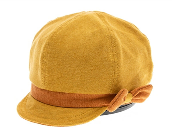 A147- KID'S 2-TONE CABBIE CAP W/ BOW