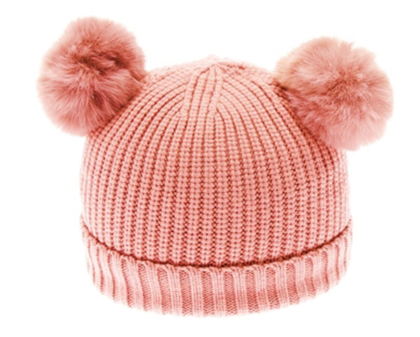 A103-KID'S DOUBLE-POM BEANIE