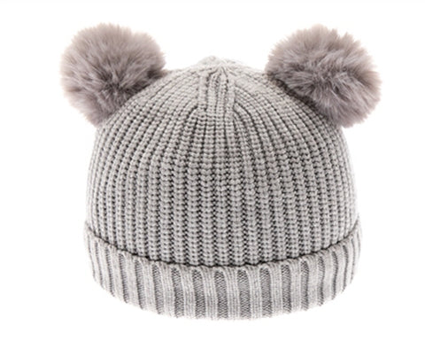 A103-KID'S DOUBLE-POM BEANIE