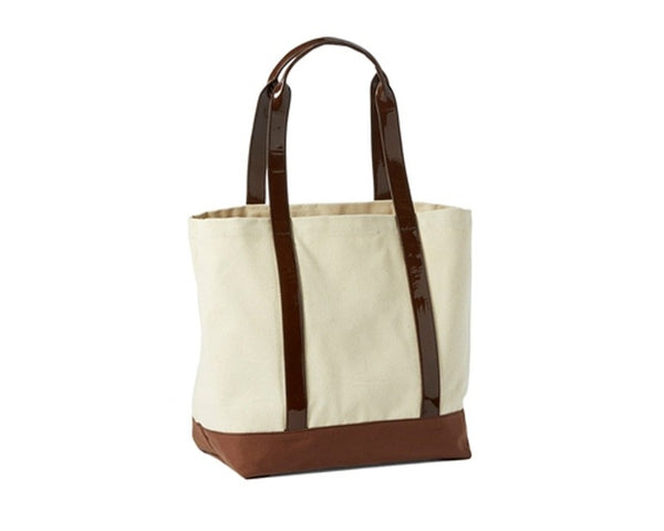 A944-CANVAS & PATENT VINYL TOTE