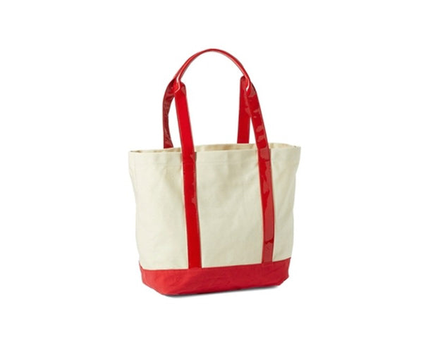 A944-CANVAS & PATENT VINYL TOTE