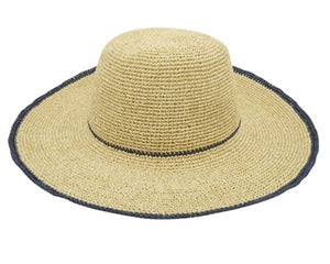 A313-FINE CROCHET SUN HAT W/ COLOR EDGE