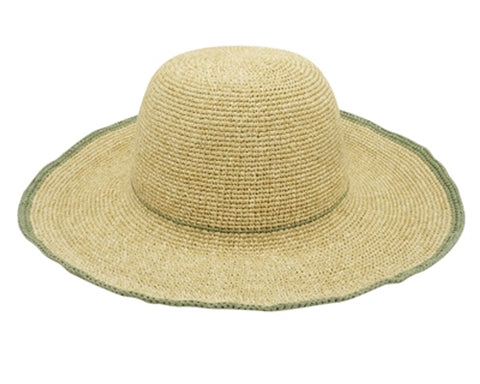 A313-FINE CROCHET SUN HAT W/ COLOR EDGE