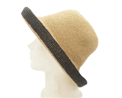 A487-FINE CROCHET TURN UP BRIM HAT