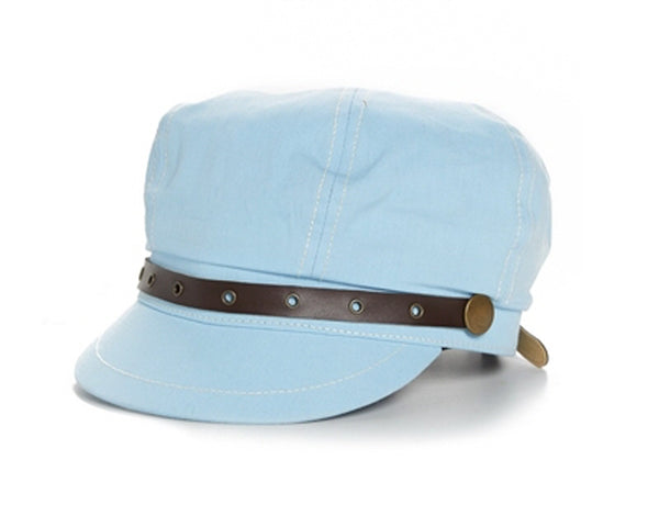 A679-NEWSBOY CAP WITH LEATHER BAND